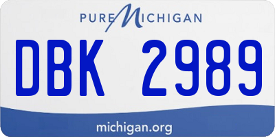 MI license plate DBK2989