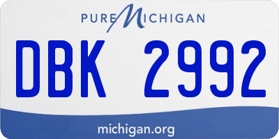 MI license plate DBK2992
