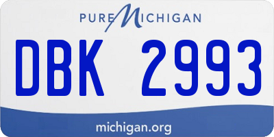 MI license plate DBK2993