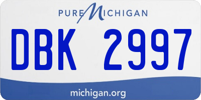 MI license plate DBK2997