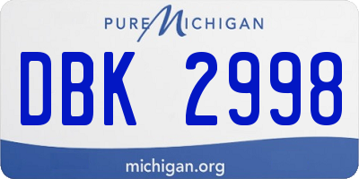 MI license plate DBK2998