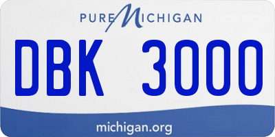 MI license plate DBK3000