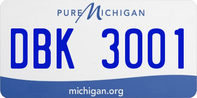 MI license plate DBK3001
