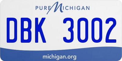 MI license plate DBK3002