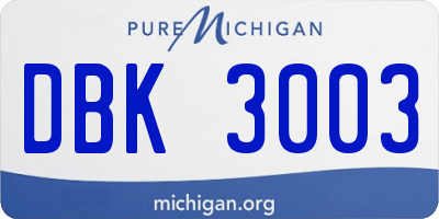 MI license plate DBK3003