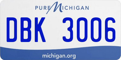 MI license plate DBK3006