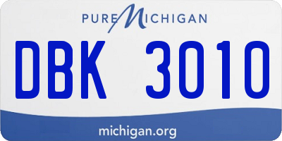MI license plate DBK3010