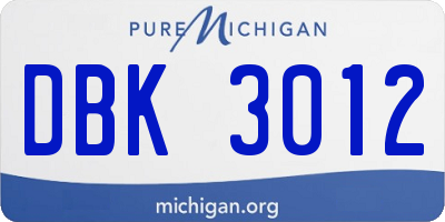 MI license plate DBK3012