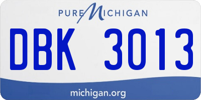 MI license plate DBK3013