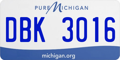MI license plate DBK3016