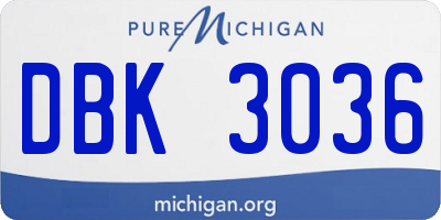 MI license plate DBK3036