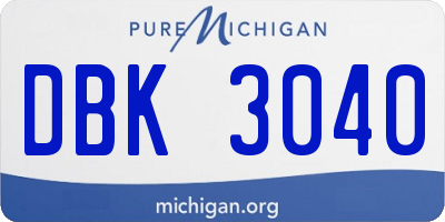 MI license plate DBK3040