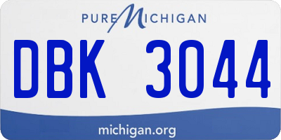 MI license plate DBK3044