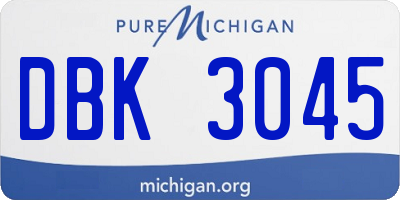 MI license plate DBK3045