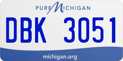 MI license plate DBK3051