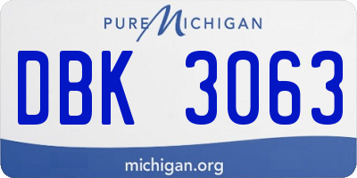MI license plate DBK3063