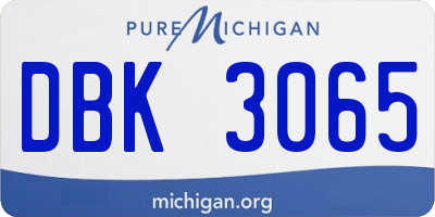MI license plate DBK3065