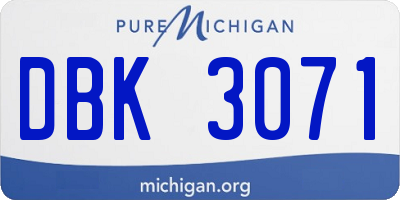 MI license plate DBK3071