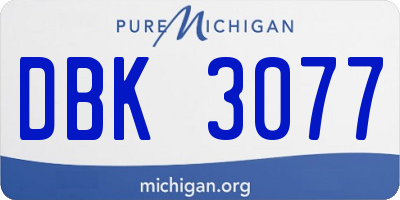 MI license plate DBK3077