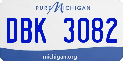 MI license plate DBK3082