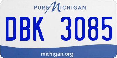 MI license plate DBK3085