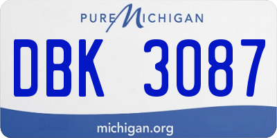 MI license plate DBK3087