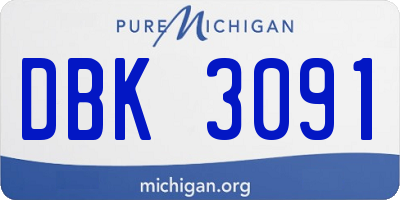 MI license plate DBK3091