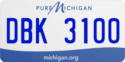 MI license plate DBK3100
