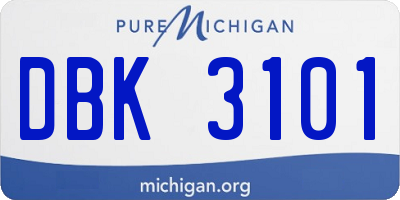 MI license plate DBK3101