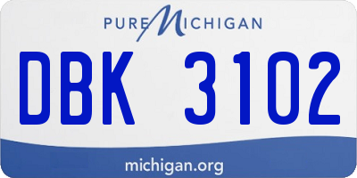 MI license plate DBK3102