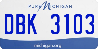 MI license plate DBK3103