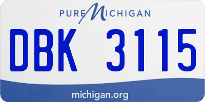 MI license plate DBK3115