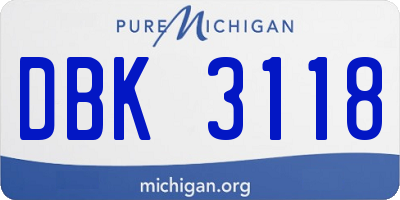 MI license plate DBK3118