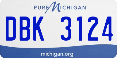 MI license plate DBK3124