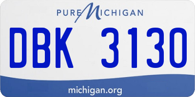 MI license plate DBK3130
