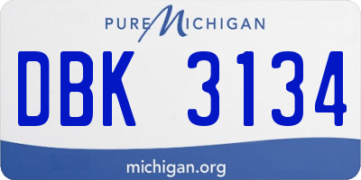 MI license plate DBK3134