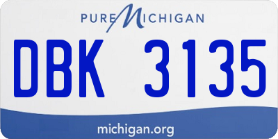 MI license plate DBK3135