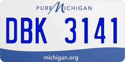 MI license plate DBK3141