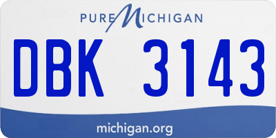 MI license plate DBK3143