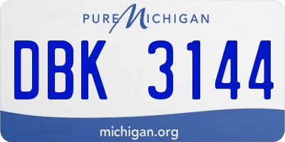 MI license plate DBK3144