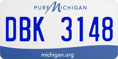 MI license plate DBK3148