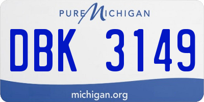 MI license plate DBK3149
