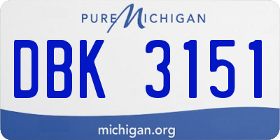MI license plate DBK3151