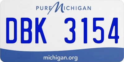 MI license plate DBK3154