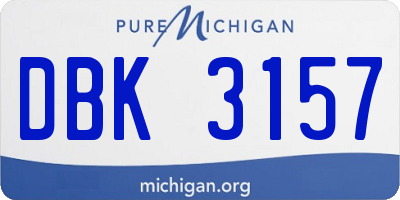 MI license plate DBK3157
