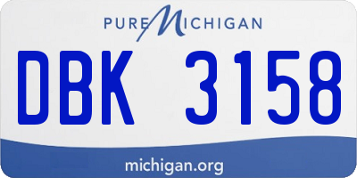 MI license plate DBK3158
