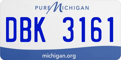 MI license plate DBK3161