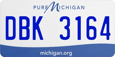 MI license plate DBK3164