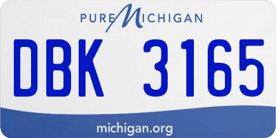 MI license plate DBK3165