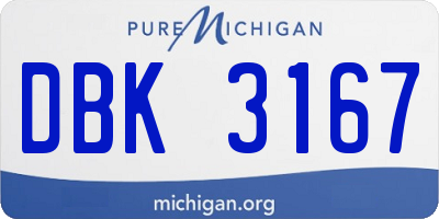 MI license plate DBK3167
